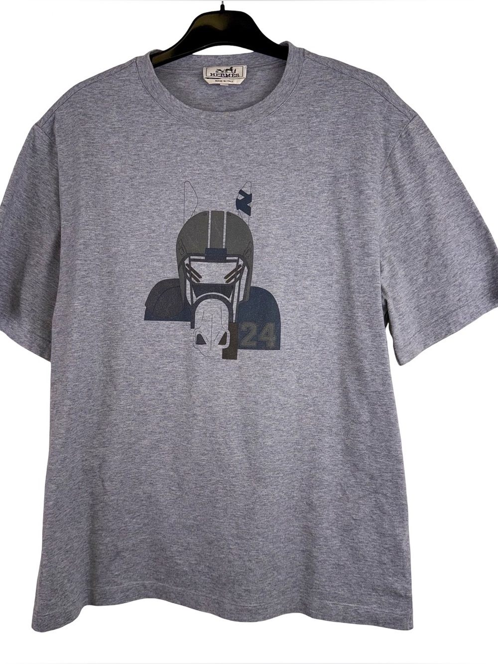 HERMES “QUARTERB’H” GREY COTTON T-SHIRT
